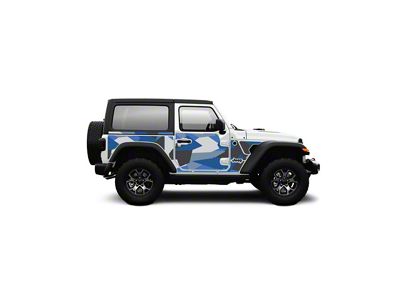 4x4 Attitude Action Shield Body Armor; Blue Splinter Camo (18-25 Jeep Wrangler JL 2-Door)