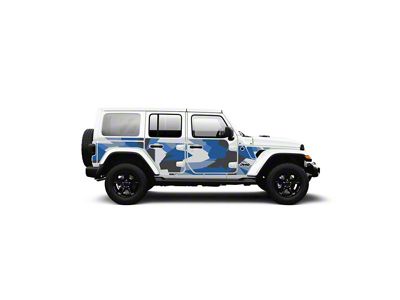 4x4 Attitude Action Shield Body Armor; Blue Splinter Camo (18-25 Jeep Wrangler JL 4-Door)