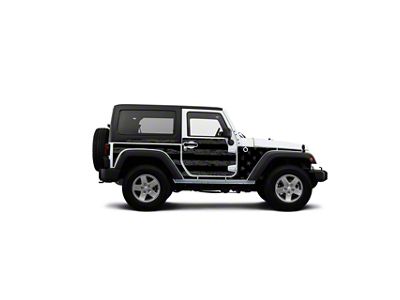 4x4 Attitude Action Shield Body Armor; Patriot USA Black (07-18 Jeep Wrangler JK 2-Door)