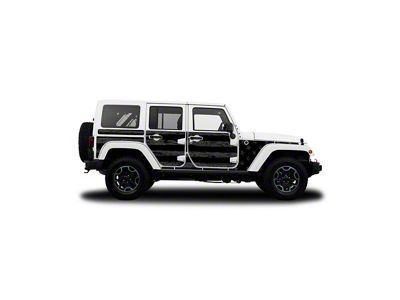4x4 Attitude Action Shield Body Armor; Patriot USA Black (07-18 Jeep Wrangler JK 4-Door)