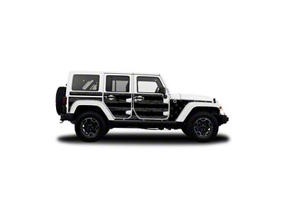 4x4 Attitude Action Shield Body Armor; Patriot USA Black (07-18 Jeep Wrangler JK 4-Door)