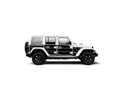 4x4 Attitude Action Shield Body Armor; Patriot USA Black (18-25 Jeep Wrangler JL 4-Door)