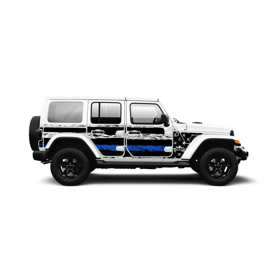 Off-Road Giants!　ハードカバー 4x4 Attitude Jeep Wrangler Action Shield Body Armor; Blue
