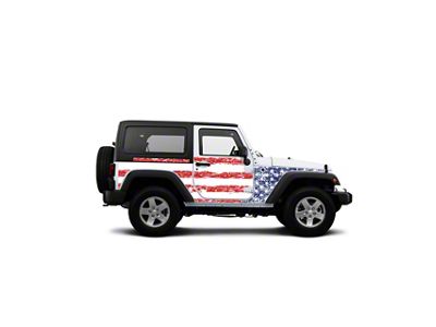 4x4 Attitude Action Shield Body Armor; Patriot USA Distressed (07-18 Jeep Wrangler JK 2-Door)