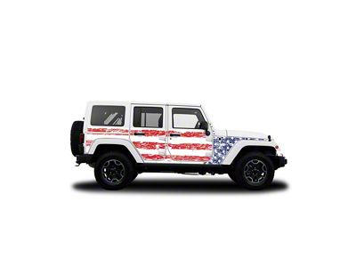 4x4 Attitude Action Shield Body Armor; Patriot USA Distressed (07-18 Jeep Wrangler JK 4-Door)