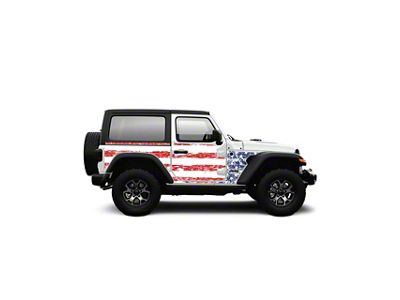 4x4 Attitude Action Shield Body Armor; Patriot USA Distressed (18-25 Jeep Wrangler JL 2-Door)