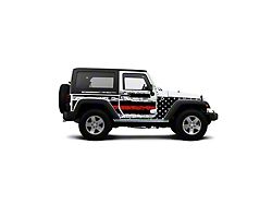 4x4 Attitude Action Shield Body Armor; Patriot USA Distressed Red Line (07-18 Jeep Wrangler JK 2-Door)