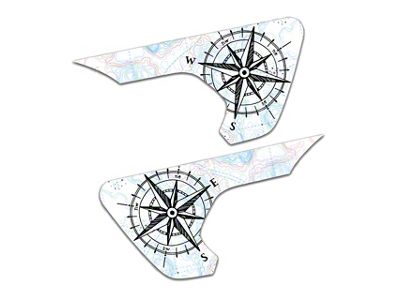 4x4 Attitude Fender Vent Decals; Compass and Map (18-25 Jeep Wrangler JL)