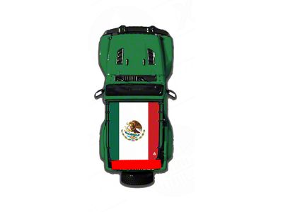 4x4 Attitude Sunshade; Mexican Flag (18-25 Jeep Wrangler JL 2-Door)