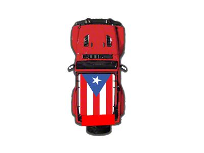 4x4 Attitude Sunshade; Puerto Rican Flag (18-25 Jeep Wrangler JL 2-Door)