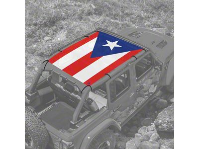 4x4 Attitude Sunshade; Puerto Rican Flag (18-23 Jeep Wrangler JL 4-Door)