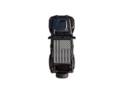 4x4 Attitude Sunshade; USA Gray Tire Treads (18-25 Jeep Wrangler JL 4-Door)
