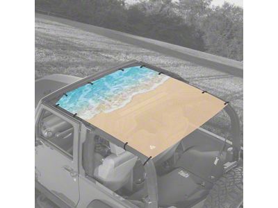 4x4 Attitude Sunshade; Wavy Beach (07-18 Jeep Wrangler JK 2-Door)
