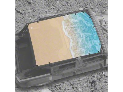 4x4 Attitude Sunshade; Wavy Beach (07-18 Jeep Wrangler JK 4-Door)