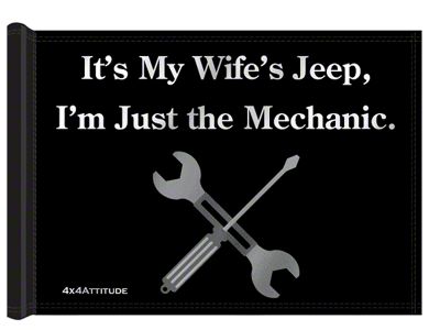 4x4 Attitude Trail Flag with Pole Clips; It's My Wife's Jeep (Universal; Some Adaptation May Be Required)