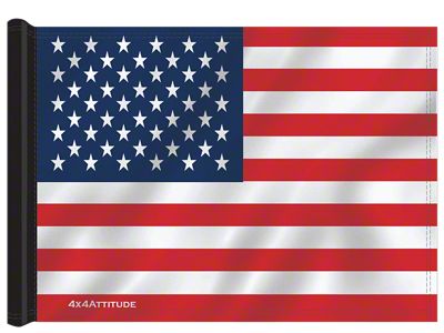 4x4 Attitude Trail Flag with Pole Clips; USA (Universal; Some Adaptation May Be Required)