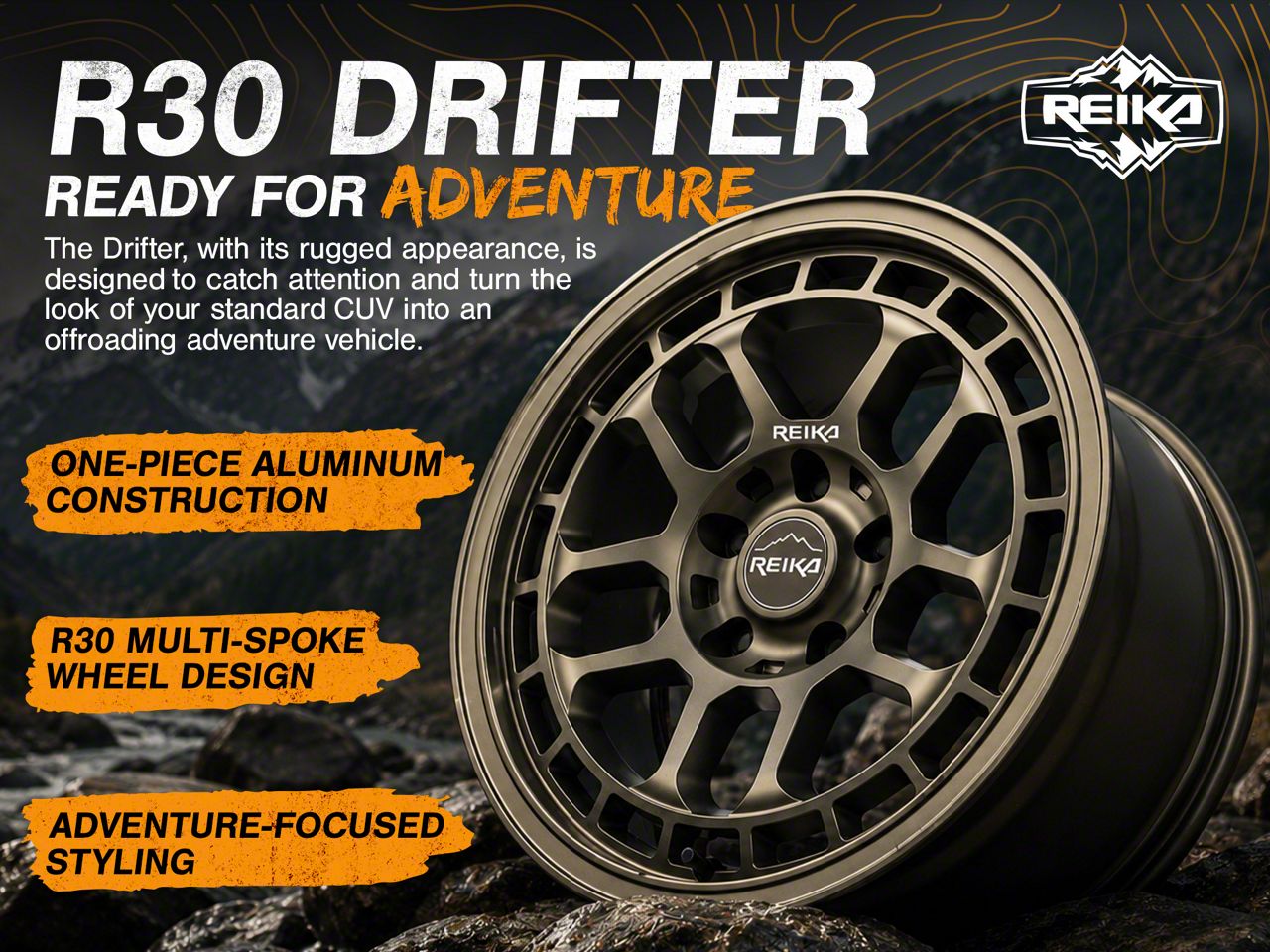 Reika Bronco Sport R30 Drifter Bronze 5-Lug Wheel; 17x8; 20mm