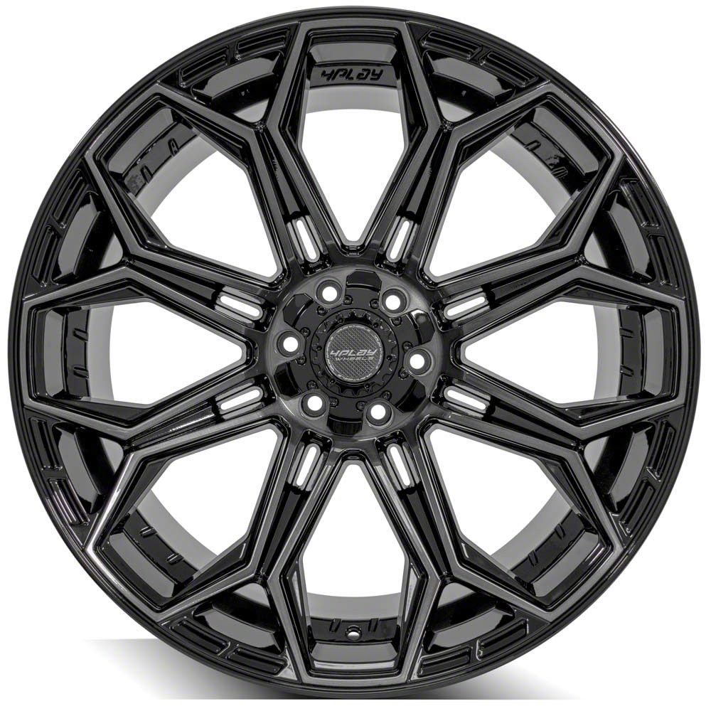 4Play Tundra 4P83 Gloss Black with Brushed Face 6-Lug Wheel; 24x12