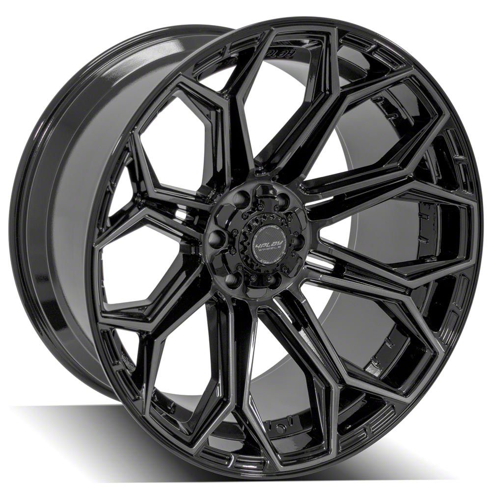 4Play Tundra 4P83 Gloss Black with Brushed Face 6-Lug Wheel; 24x12