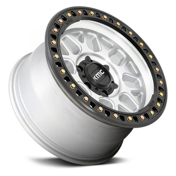 KMC Tundra GRS Machined with Satin Black Lip 6-Lug Wheel; 18x9