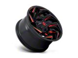 Fuel Wheels Reaction Gloss Black Milled with Red Tint 6-Lug Wheel; 20x10; -18mm Offset (22-26 Bronco Raptor)