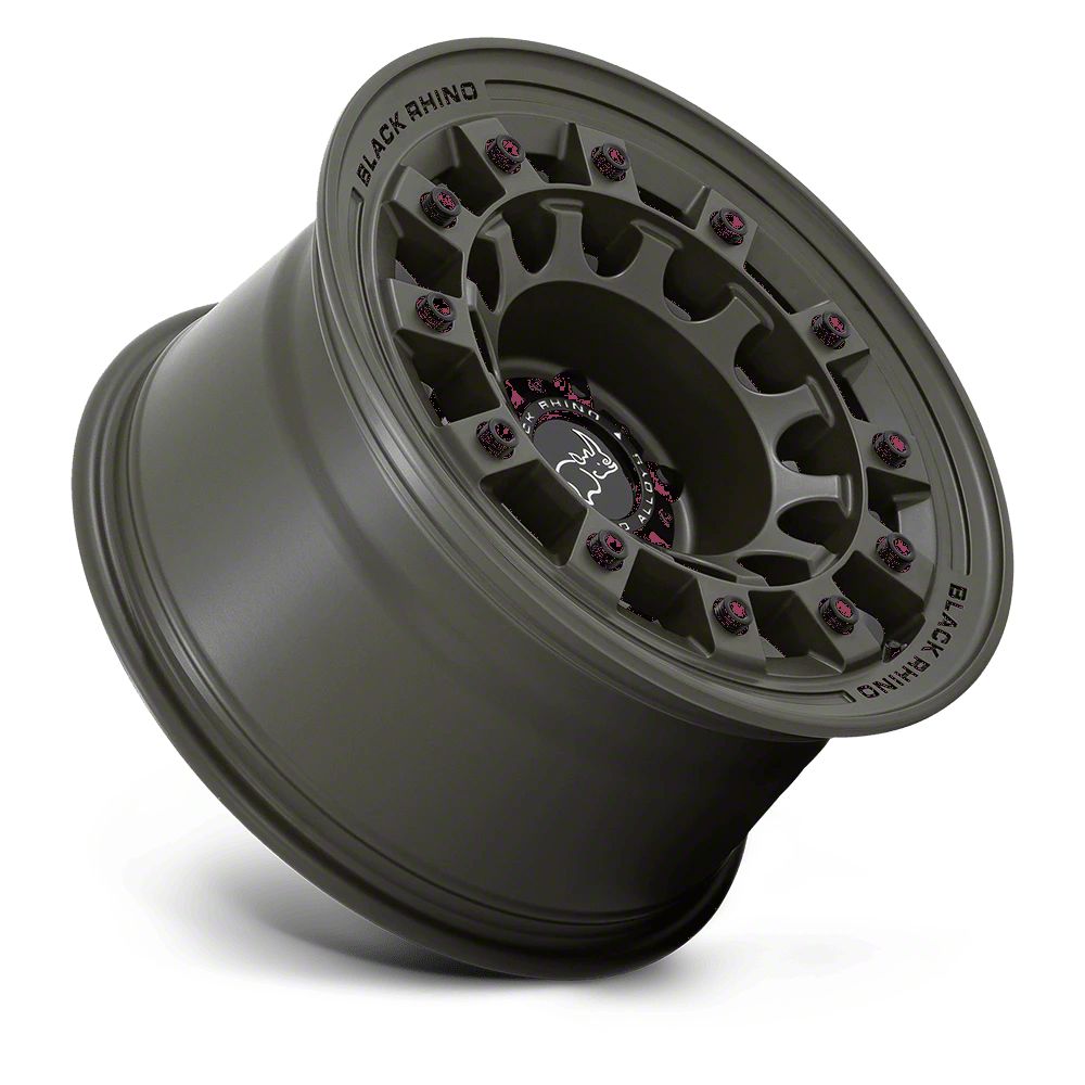 ランキング上位のプレゼント Olive Fuji Wrangler Jeep Rhino Black Drab 17x8 Wheel; Green アクセサリー