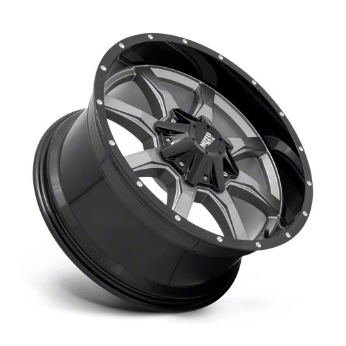 Moto Metal Jeep Wrangler MO970 Gloss Gray Center with Gloss Black
