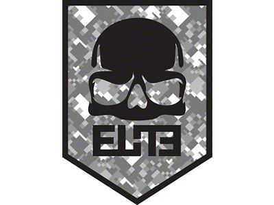 SEC10 ELiTE Skull Badge Decal; Gray Digital Camo