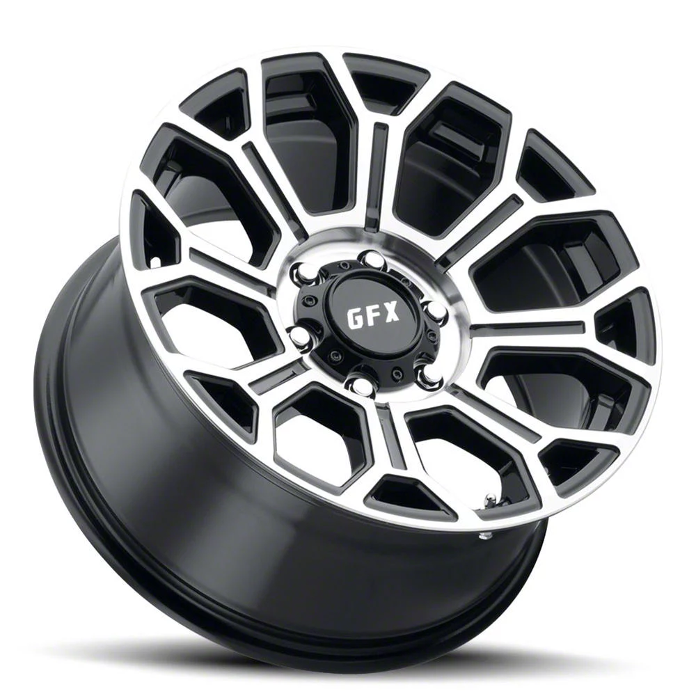 G-FX Toyota 4-Runner TR-19 Gloss Black Machined 6-Lug Wheel; 17x8