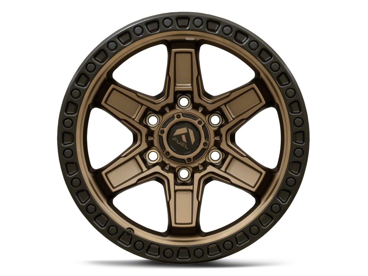 Fuel Wheels Bronco Kicker Matte Bronze with Black Bead Ring 6-Lug