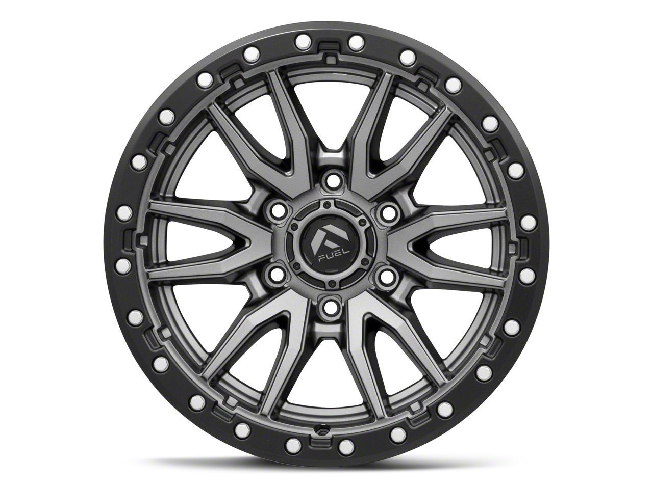 Fuel Wheels Bronco Rebel Matte Gunmetal with Black Bead Ring