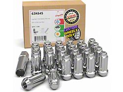 Chrome 6-Spline Lug Nut Kit; 12mm x 1.5; Set of 24 (21-26 Bronco, Excluding Raptor)