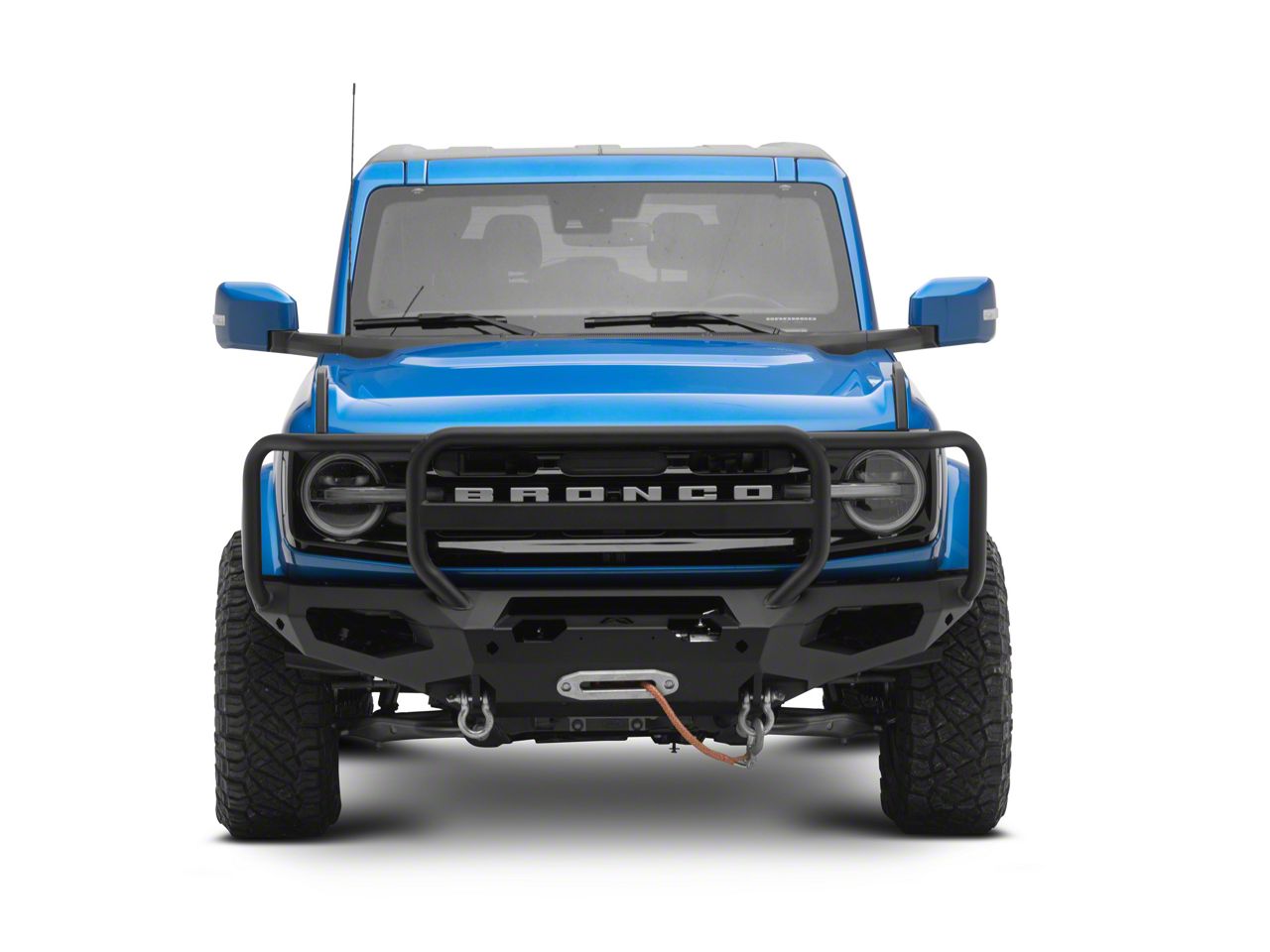 Fab Fours Bronco Matrix Front Bumper with Full Guard; Matte Black