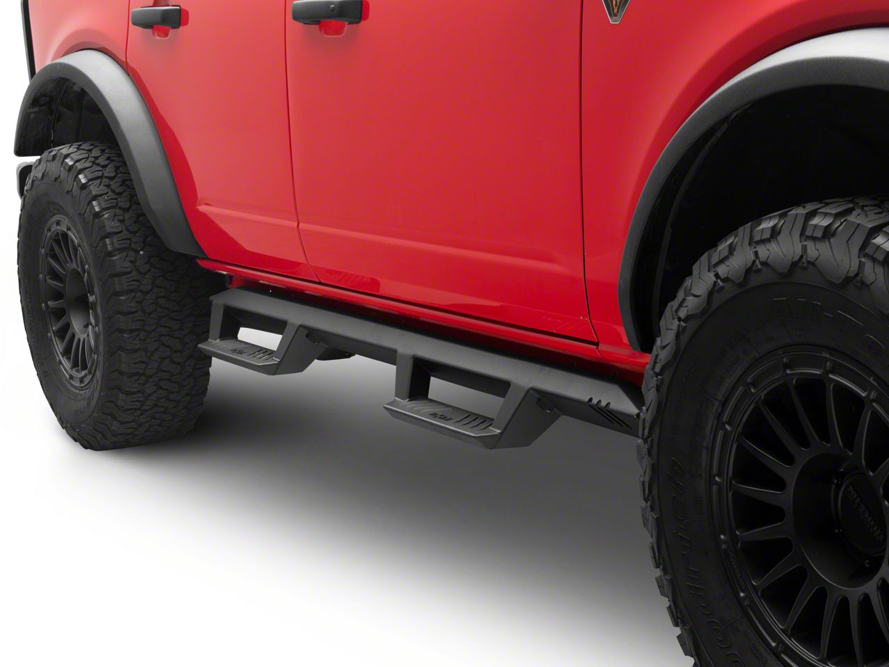 N-Fab Bronco EpYx Cab Length Nerf Side Step Bars; Textured Black