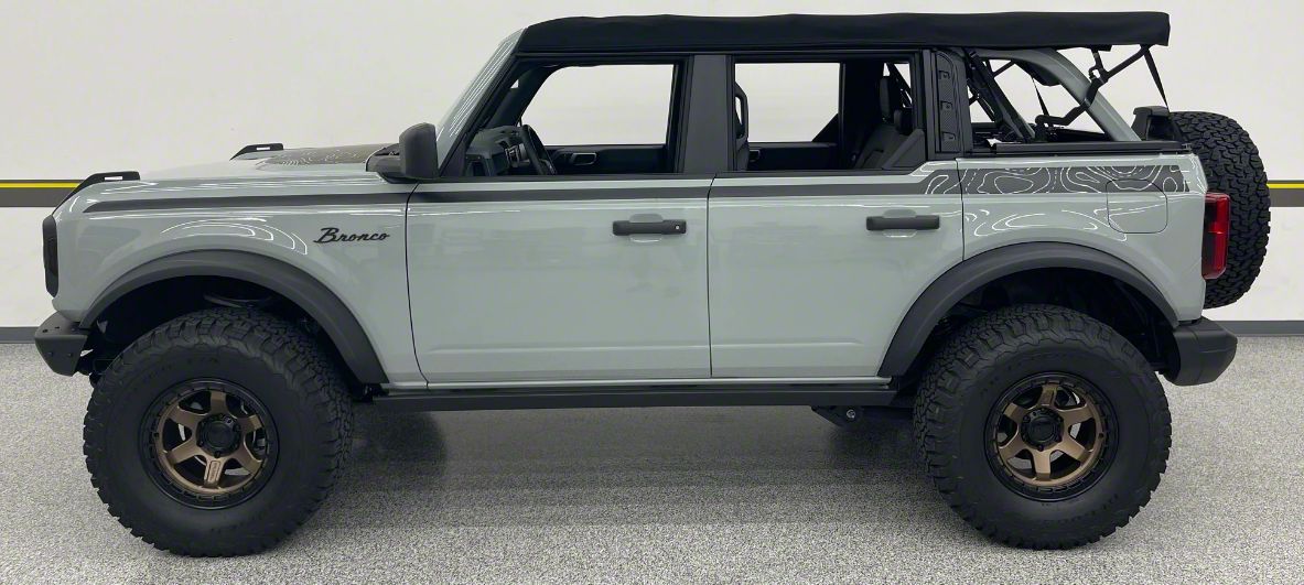 Bronco Wanderer Decal Kit; Matte Black (21-26 Bronco 4-Door