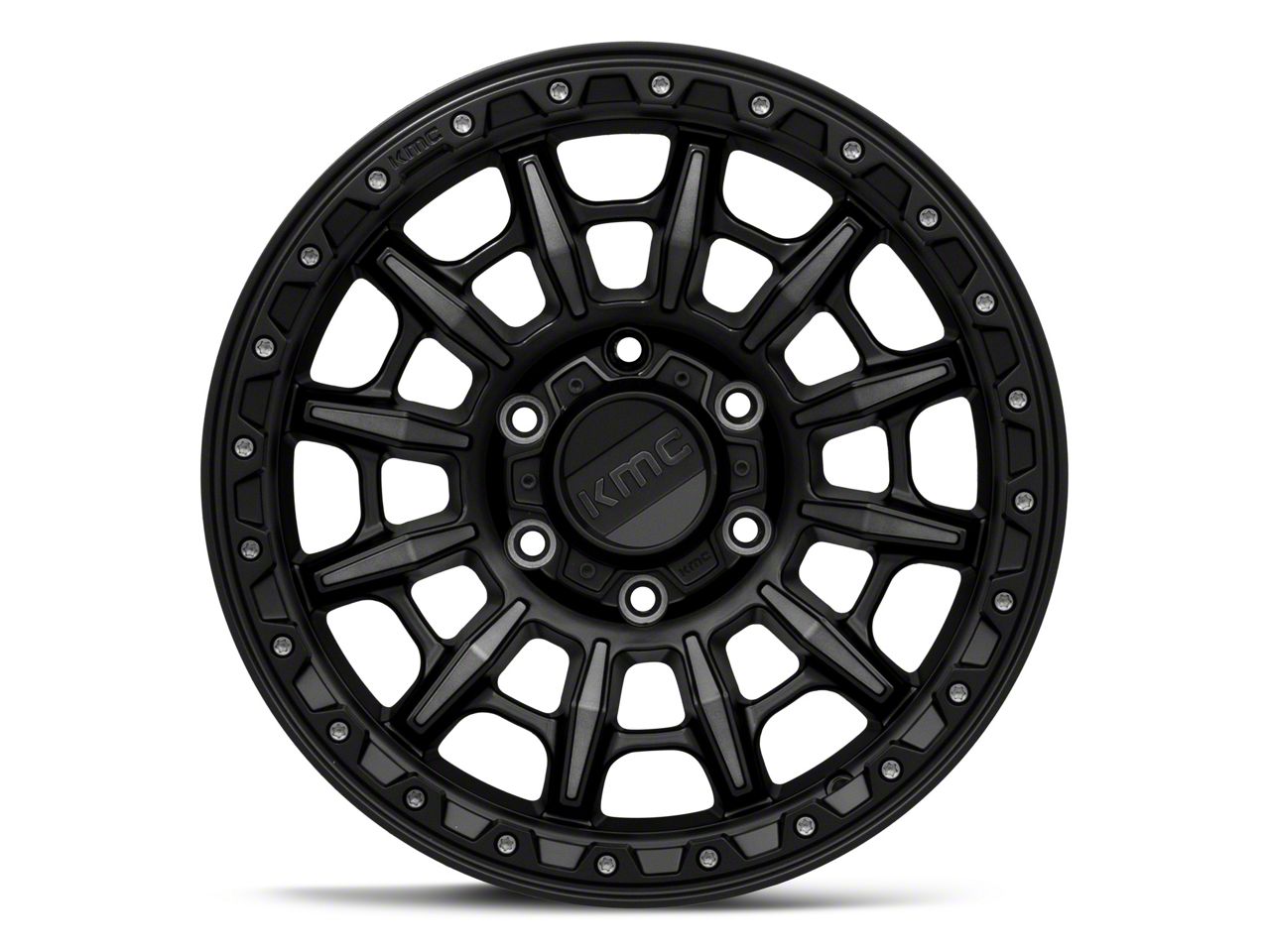 KMC Bronco Carnage Satin Black with Gray Tint 6-Lug Wheel; 17x9