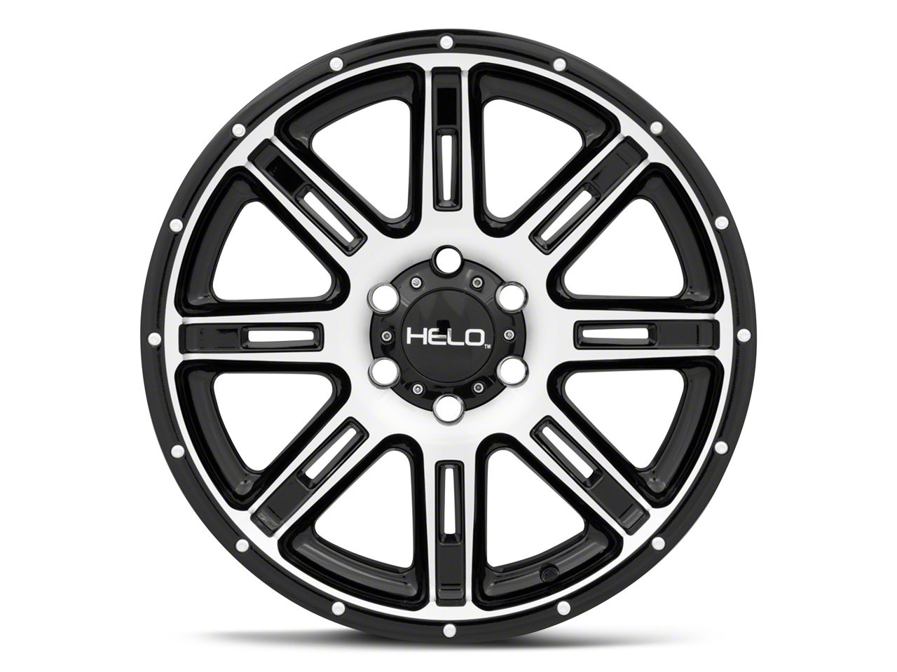 HELO Bronco HE900 Gloss Black Machined 6-Lug Wheel; 20x9; 18mm