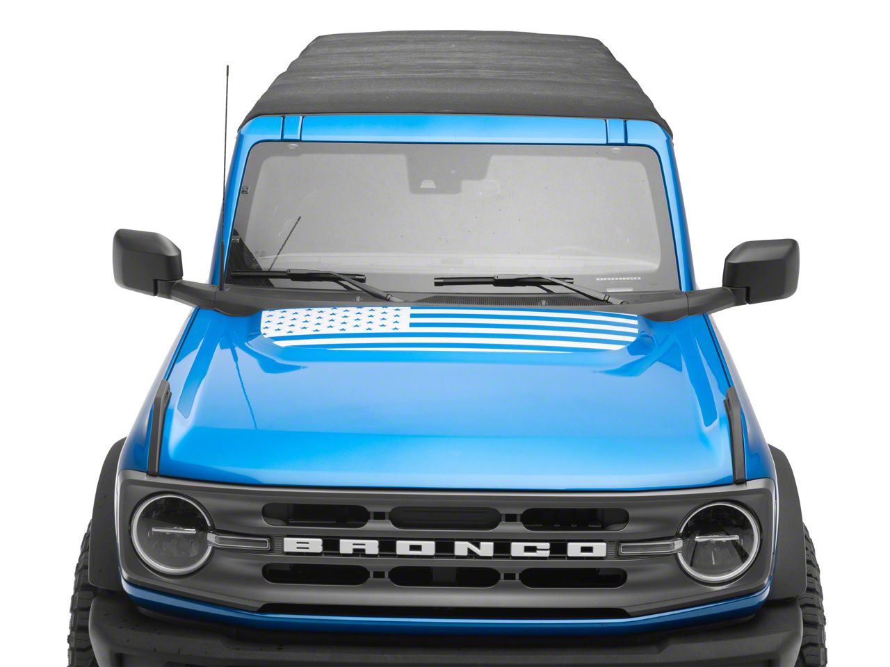 SEC10 Bronco Hood Flag Decal; Silver FB29289 (21-25 Bronco