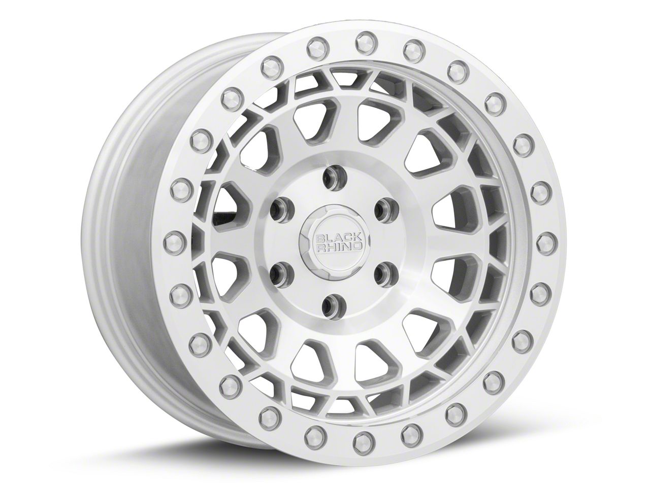 Black Rhino Bronco Primm Silver with Mirror Face 6-Lug Wheel; 17x9