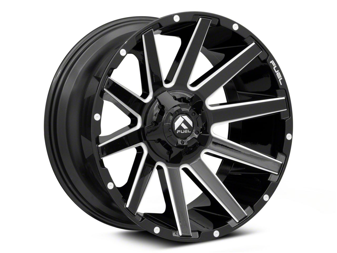 Fuel Wheels Bronco Contra Gloss Black Milled 6-Lug Wheel; 22x10
