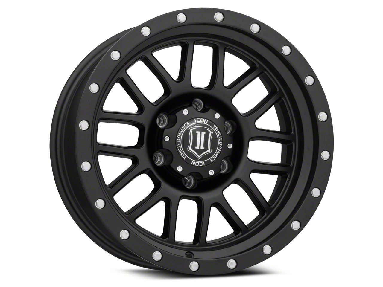 ICON Alloys Bronco Alpha Satin Black 6-Lug Wheel; 17x8.5