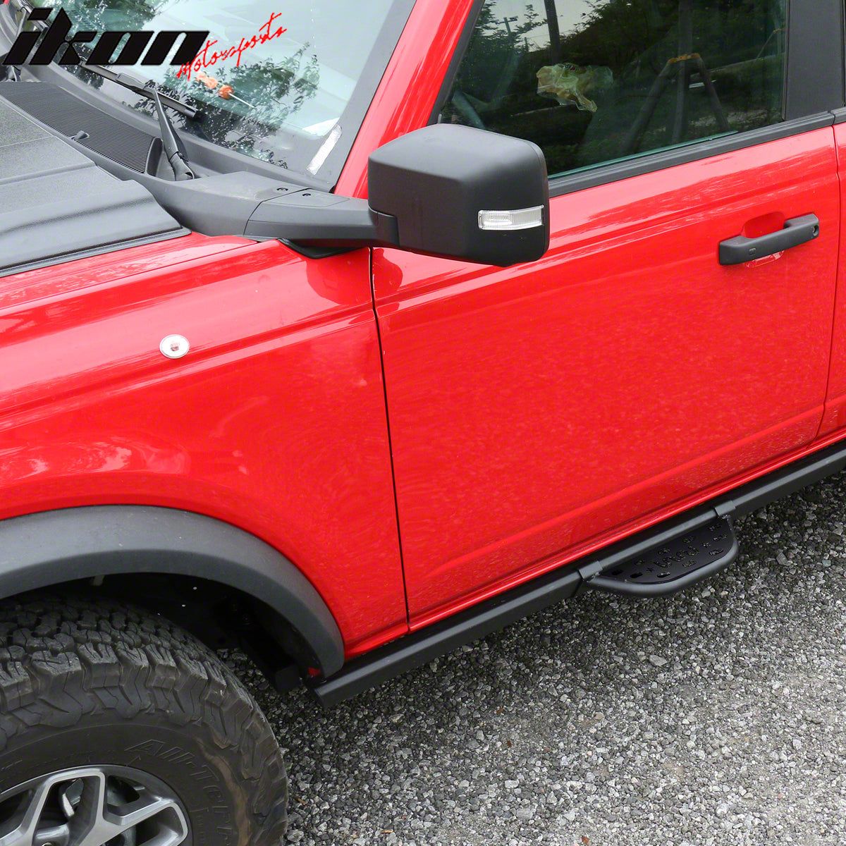 Bronco Rock Rail Side Steps; Black (21-25 Bronco w/ OEM Rock