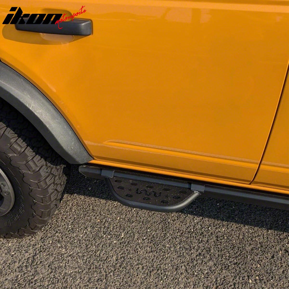 Bronco Rock Rail Side Steps; Black (21-25 Bronco w/ OEM Rock