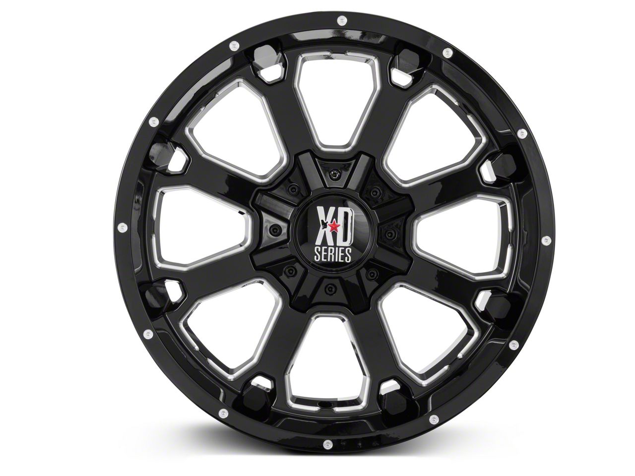 Black Pig　80ワイド　バンパー XD Bronco Buck 25 Gloss Black Milled 6-Lug Wheel; 20x9; 0mm Offset