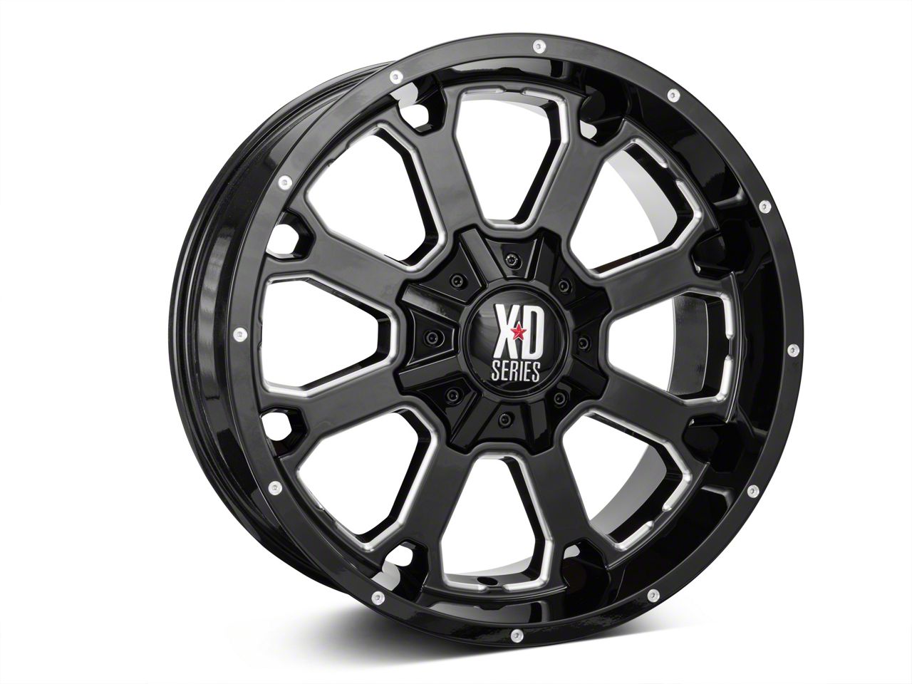 XD Bronco Buck 25 Gloss Black Milled 6-Lug Wheel; 20x9; 0mm