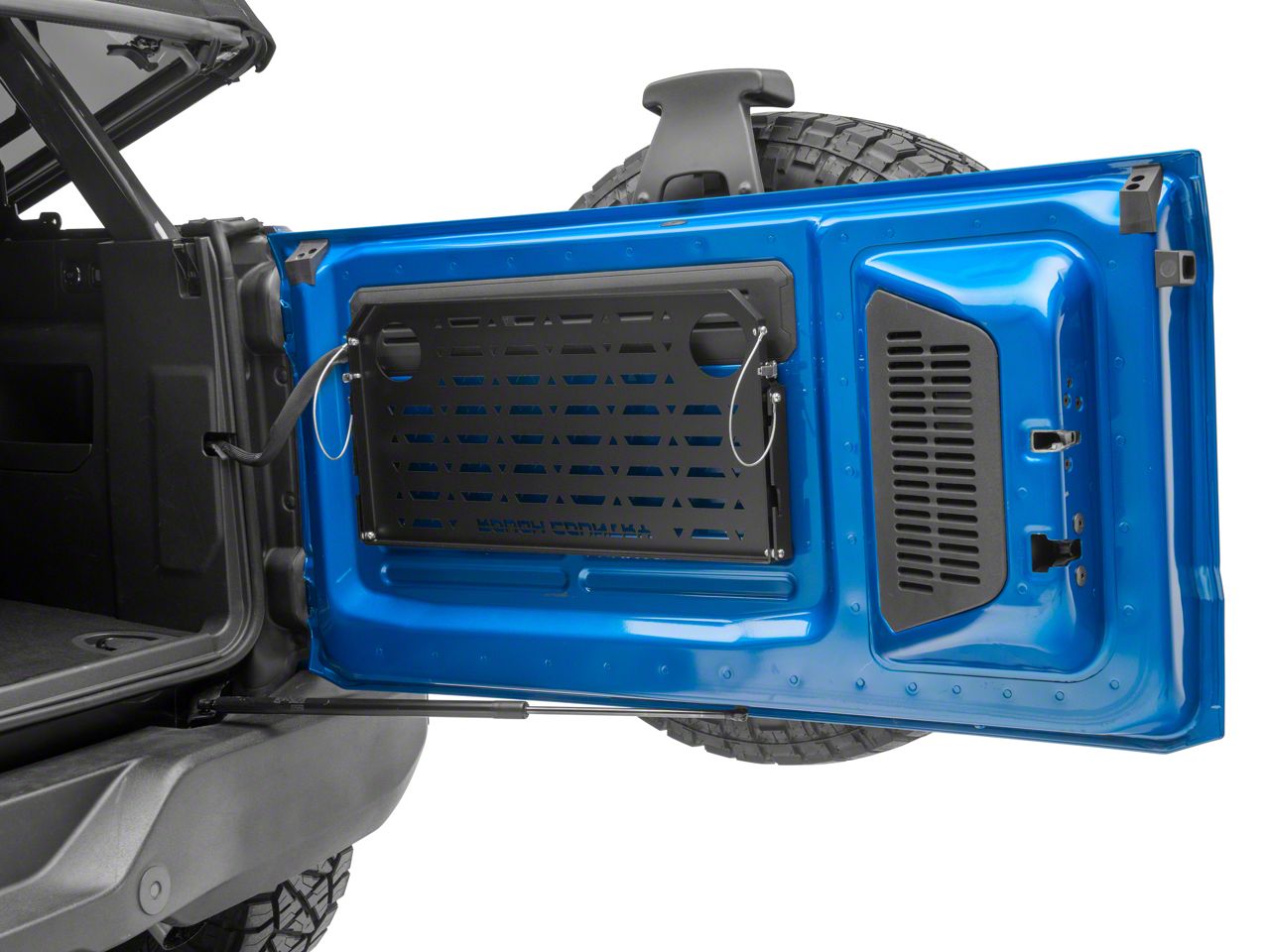 Rough Country Folding Tailgate Table For Jeep Wrangler JK (2007-2018) - Black, Holds 75 Lbs