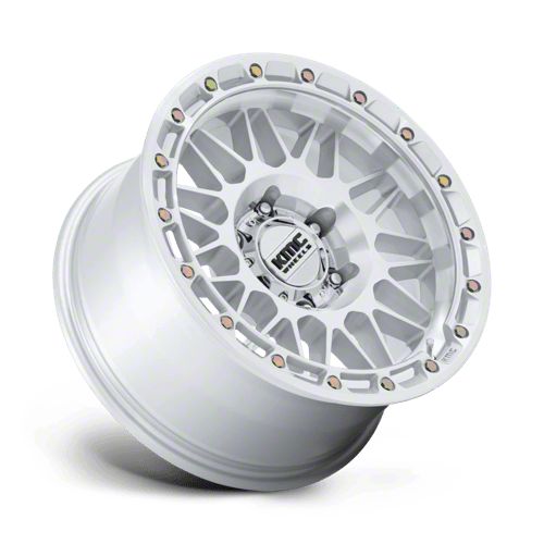 KMC Bronco Attack Gloss Silver with Machined Face 6-Lug Wheel; 17x8.5 ...