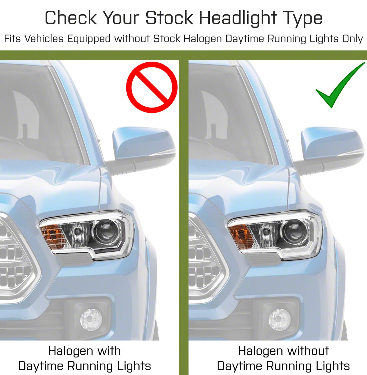 Spec-D Tuning Clear Projector Headlights With LED DRL For 2016-2023 Toyota Tacoma – Pair