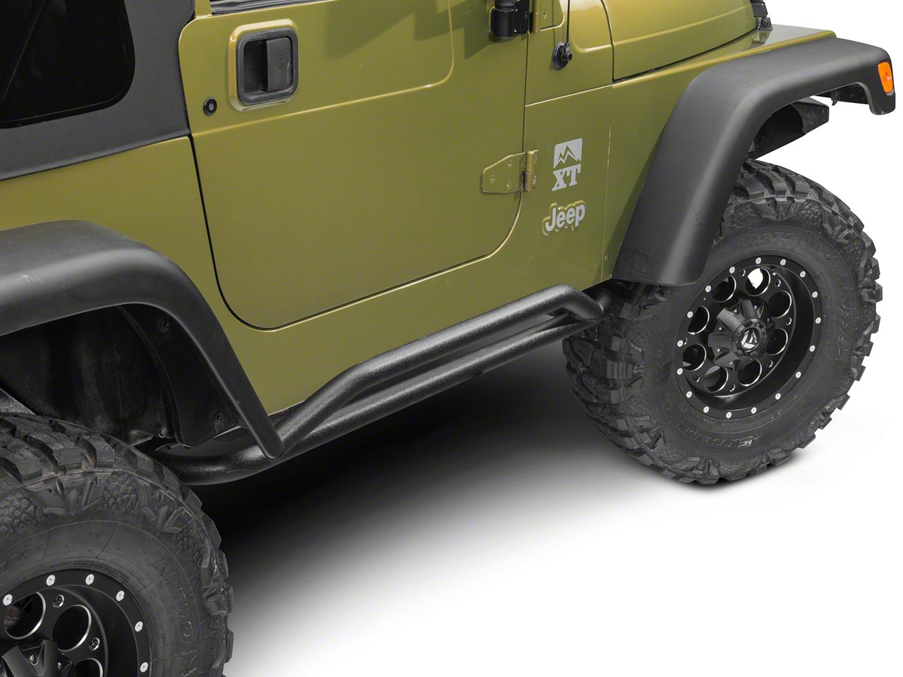 RedRock Jeep Wrangler Rocker Guards; Textured Black J100184