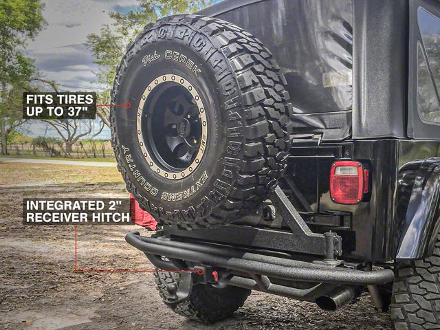 RedRock Jeep Wrangler Tubular Rock Crawler Rear Bumper with RedRock Jeep Wrangler Tubular Rock Crawler Rear Bumper with